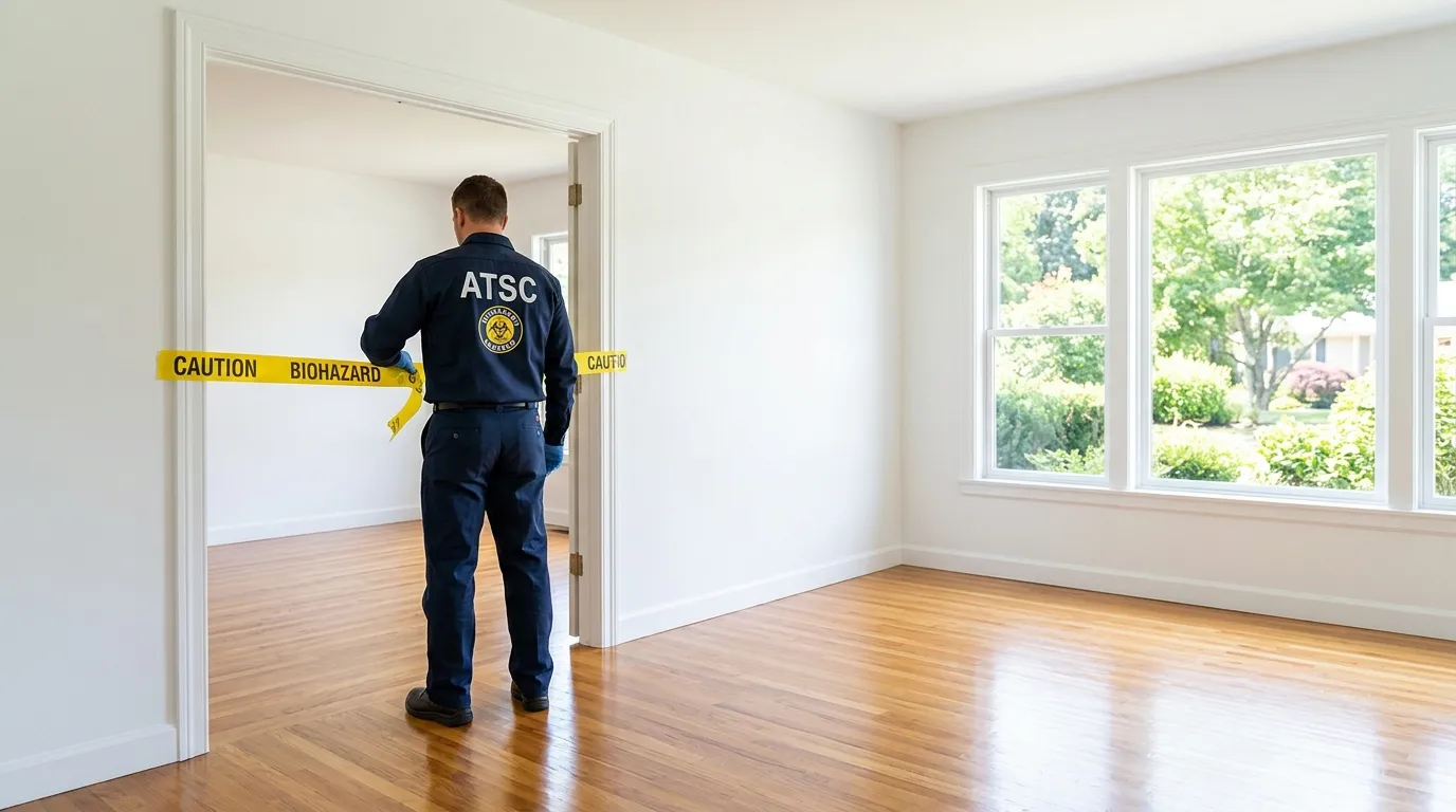 Certified biohazard cleanup crew performing Crime Scene Cleanup in Highland